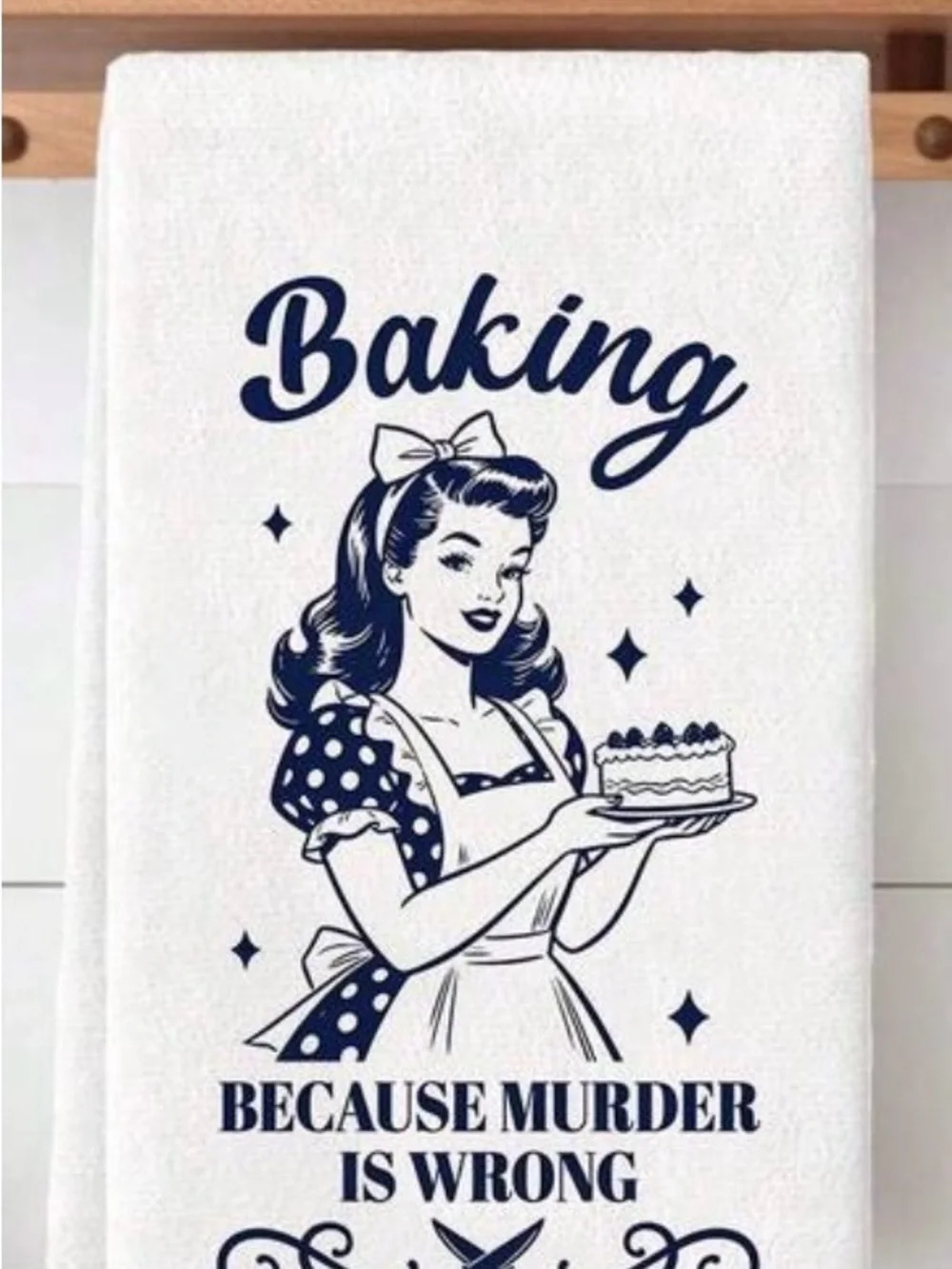 Retro Comic Print Dish Towels - White and Navy